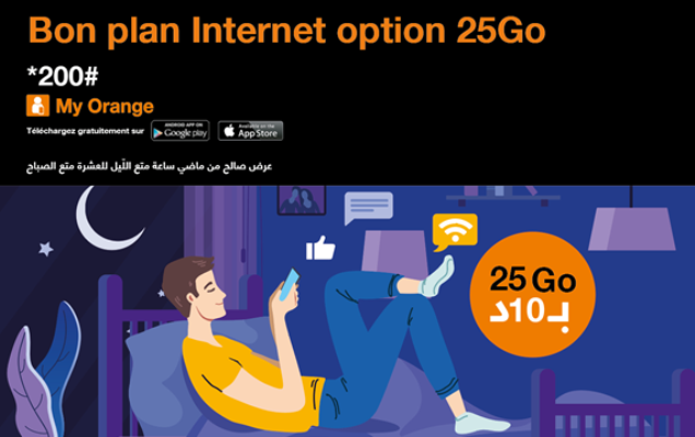 Orange Tunisie se mobilise pour permettre à chacun de rester en lien avec ses proches et son environnement professionnel et lance l’option Bon Plan 25 Go à 10 dt