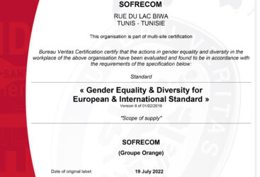 Sofrecom Tunisie obtient le label GEEIS, et confirme sa politique en termes d’égalité professionnelle Femmes – Hommes .