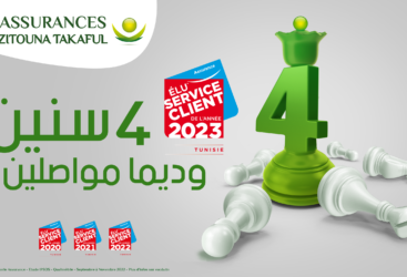 Une excellence récompensée pour la 4ème année consécutive : ASSURANCES ZITOUNA TAKAFUL élue ‘‘Service Client de l’année 2023’’.
