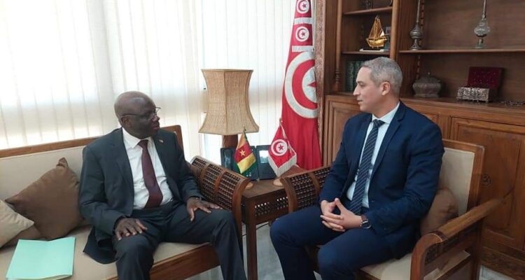 Le ministre du Tourisme discute avec l&rsquo;ambassadeur du Cameroun en Tunisie de renforcer les relations de coopération dans plusieurs domaines liés au secteur du tourisme.