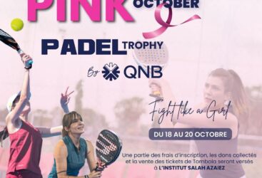 Olympysky Club s’habille pour la deuxième année consécutive de rose pour le mois de la sensibilisation autour du cancer du sein et organise le « Pink October Padel Trophy by QNB » du 18 au 20 octobre. 